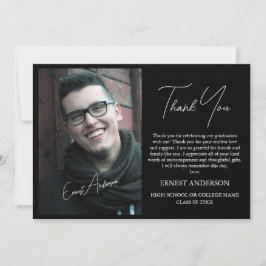 Convites Custom Elegant Photo Graduation Thank You Card
