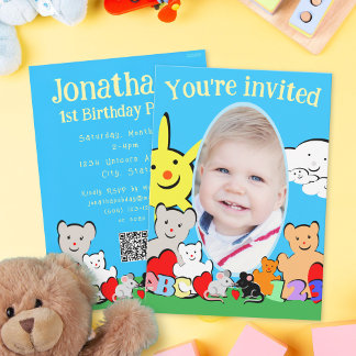 Convites Custom Fun Cute Animals Birthday Party Invitation