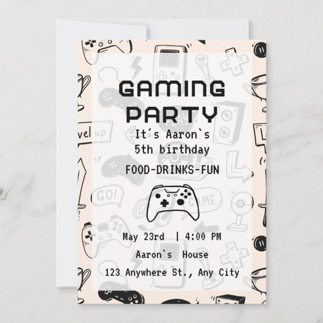 Convites Custom Game Night Invitations (Frente)