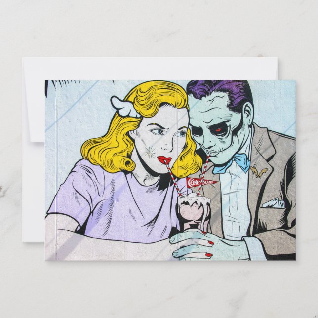 Convites Custom Halloween Themed Wedding Invitation (Frente)