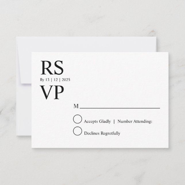 Convites Custom Modern rsvp card (Frente)