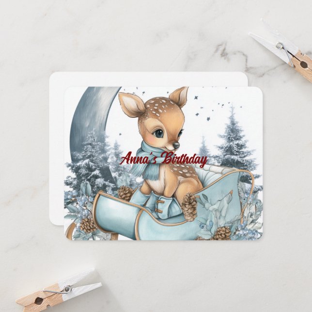 Convites Custom Name Birthday Invitation | Cute Design (Frente/Verso In Situ)