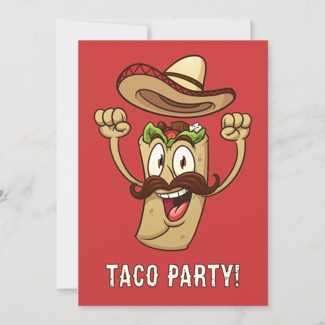 Convites Custom Text Taco Party (Frente)