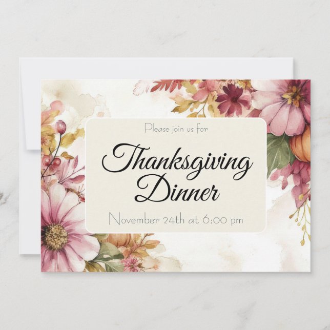 Convites Custom Thanksgiving Dinner Pumpkin Invitation (Frente)