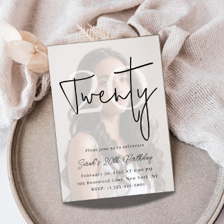 Convites Custom Twenty Modern Birthday Invite