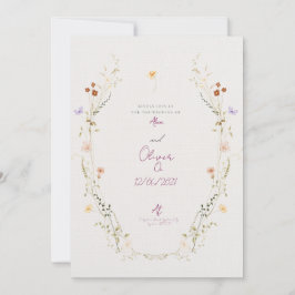 Convites Customisable Wedding Invitation with wild Flowers