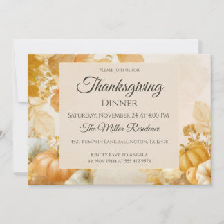 Convites Customizable elegant Fall Thanksgiving Invitation