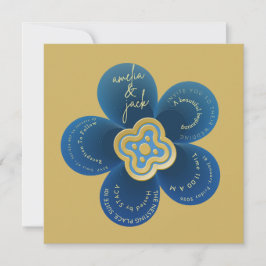 Convites Customizable Flower Die-Cut Unique Marriage Announ