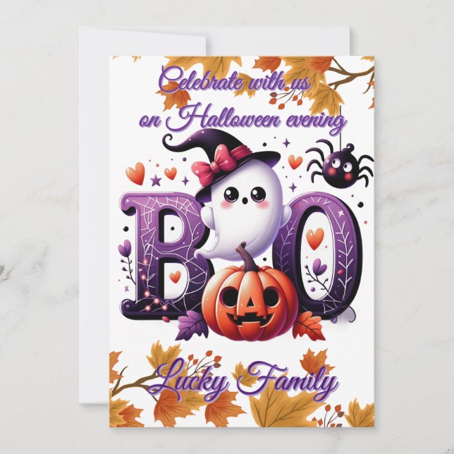 Convites Customizable Funny Halloween card (Frente)