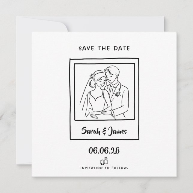 Convites Customizable Save the Date  Bride groom (Frente)