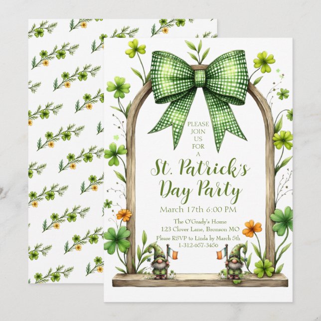 Convites Customizable St. Patrick’s Day Invitation  (Frente/Verso)
