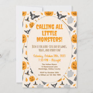 Convites Cute and spooky halloween party invitation