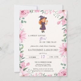 Convites Cute Angel on the Way Halloween Baby Shower