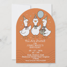 Convites Cute Animal | Ducks Birthday Invitation 