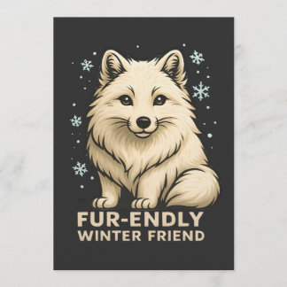 Convites Cute Arctic Fox – “Fur-endly Winter Friend”