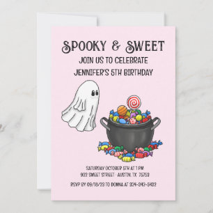 Convites Cute Assustador e Doce Halloween