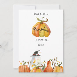 Convites Cute Autumn Halloween Pumpkin Birthday Invitation