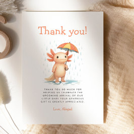 Convites Cute Axolotl Baby Shower Thank You Card