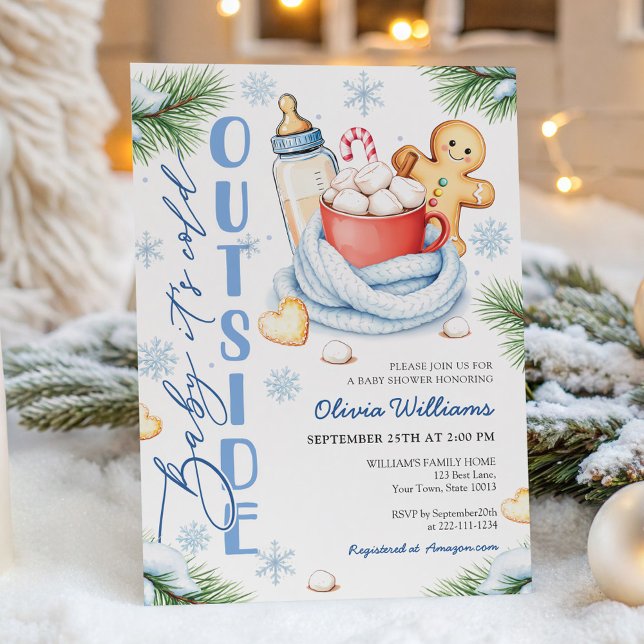 Convites Cute Baby Its Cold Outside Baby Shower Invitation (Criador carregado)
