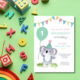 Convites Cute Baby Koala Bandeira Bandeira Bandeira Anivers