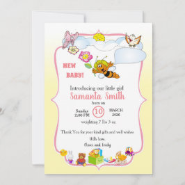 Convites Cute Baby Shower Invitation for girl