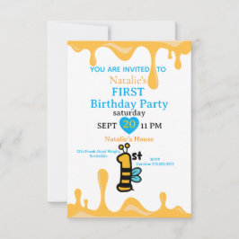 Convites Cute Bee Honey Drivers primeiro aniversario Conite