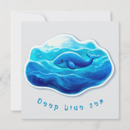Convites Cute Blue Whale, personalized