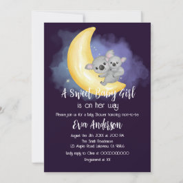 Convites Cute Boho Koalas No Chá de fraldas Da Lua