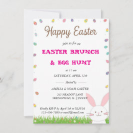 Convites Cute Bunny  Easter BRUNCH & HUNT