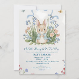 Convites Cute Bunny Spring Floral Baby Shower