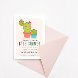 Convites Cute Cactus Baby Shower