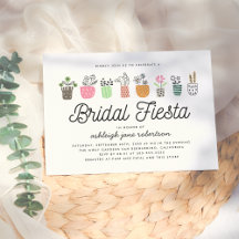 Cute Cactus Bridal Fiesta Chá de Noiva