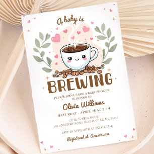 Convites Cute Cafe Bebe Está Fazendo Chá de fraldas De Café