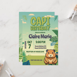 Convites Cute CAPIBARA Invitation