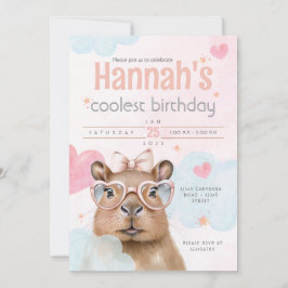 Convites Cute Capybara-Themed Birthday Invitation