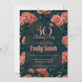 Convites Cute Carnation Sparkle Boho Birthday