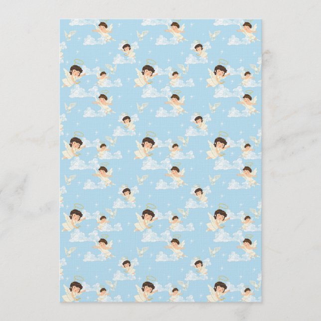 Convites Cute Cartoon Angels And Doves Seamless Pattern (Frente)