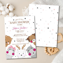 Convites Cute Cartoon Animals Gender Neutral Baby Shower