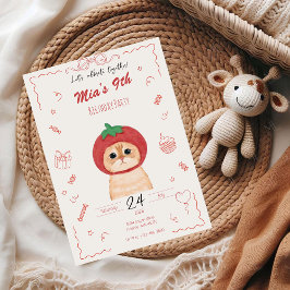 Convites Cute Cat Birthday Invitation | Kid Birthday Invita