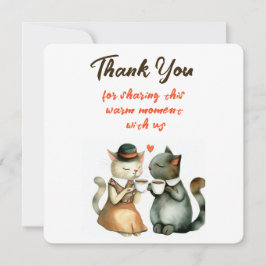 Convites Cute Cat Couple Wedding Thank You