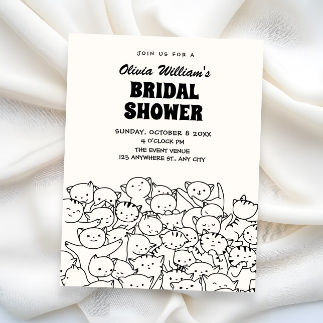 Convites Cute cats bridal shower (Criador carregado)