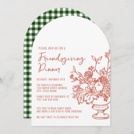 Convites Cute celebração de jantar casual de Ação de Graças