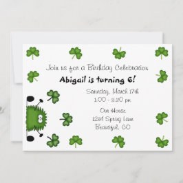 Convites Cute Clovers Irish Dia de São Patrício Birthday