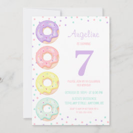 Convites Cute Colorful Sprinkle Donuts Kids Birthday