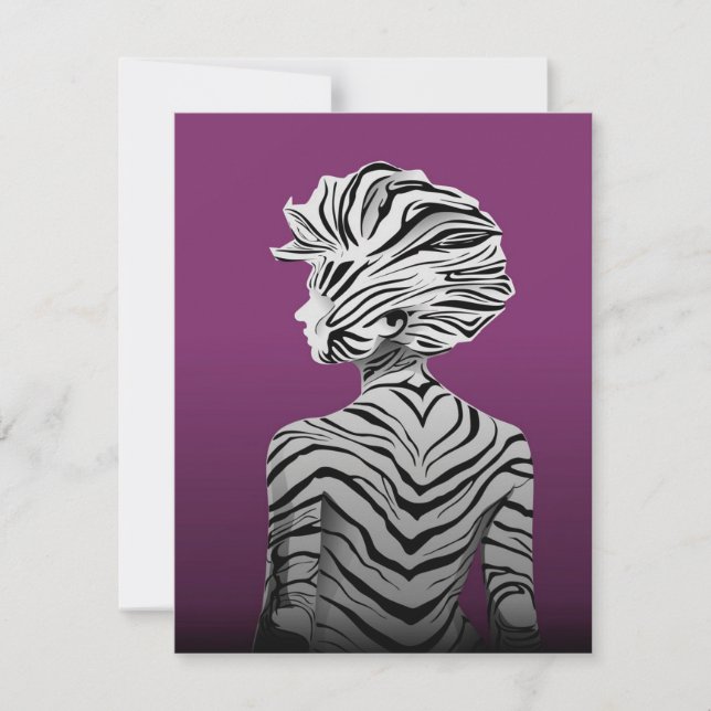 Convites Cute Dancing Zebra Canvas (Frente)