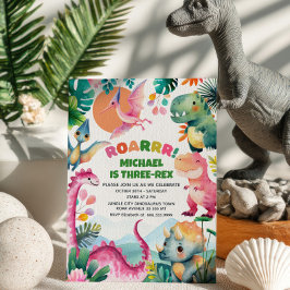 Convites Cute Dino Dinossaur Dig Fossil Kids aniversário de