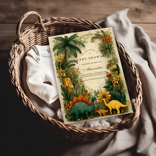 Convites Cute Dinosaur Baby Shower (Criador carregado)