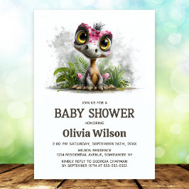 Convites Cute Dinosaur Baby Shower Invitation