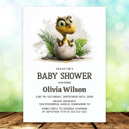 Convites Cute Dinosaur Baby Shower Invitation