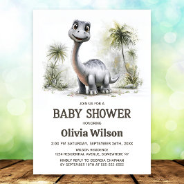 Convites Cute Dinosaur Baby Shower Invitation